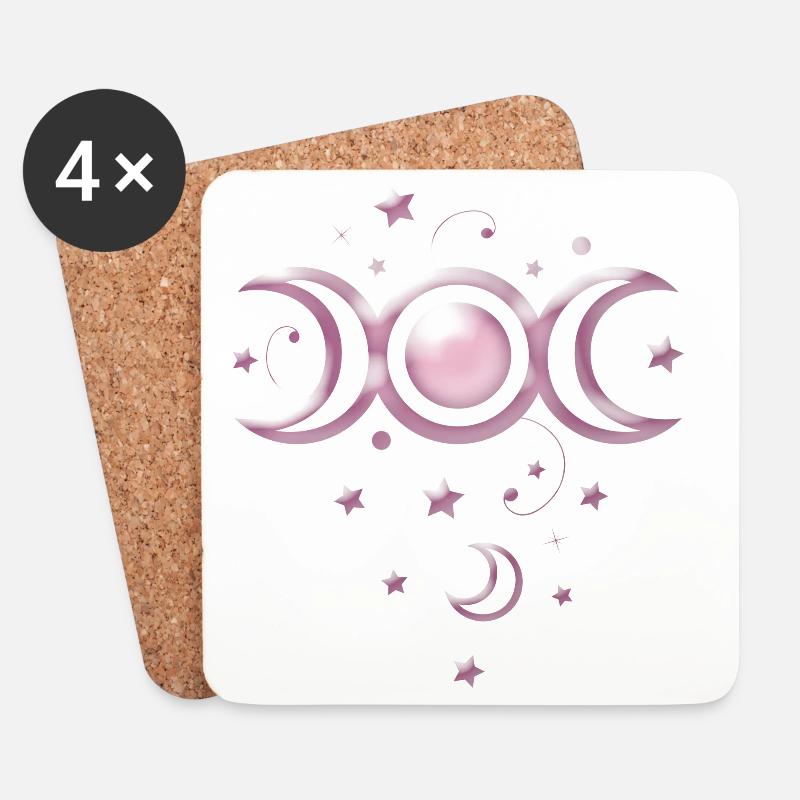 Moon Phases Wicca - Coasters (set of 4) - white