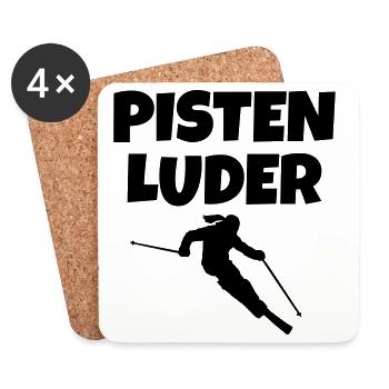 Pistenluder Apres-Ski Skifahrerin - Untersetzer (4er-Set) - Weiß - Vorne