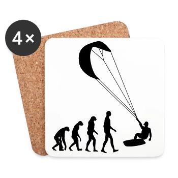 Kiteboarding / Kitesurfing / Kitesurf / - Dessous de verre (lot de 4) - blanc - Devant
