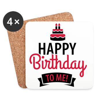 Happy birthday to me! - Dessous de verre (lot de 4) - blanc - Devant