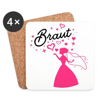 junggesellinnenabschied braut - Untersetzer (4er-Set) - Weiß - Vorne