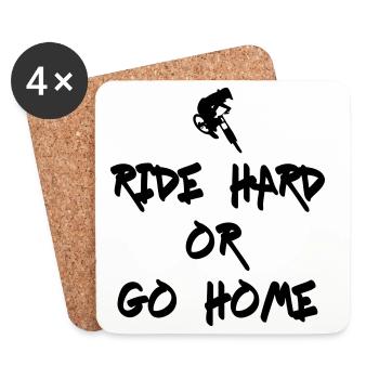 Ride Hard Downhill - Untersetzer (4er-Set) - Weiß - Vorne
