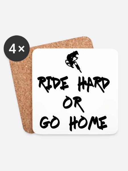 Ride Hard Downhill - Untersetzer (4er-Set) - Weiß