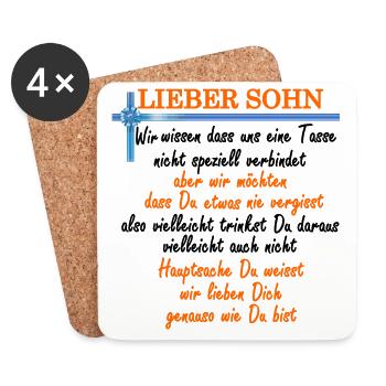 Lieber Sohn - Untersetzer (4er-Set) - Weiß - Vorne