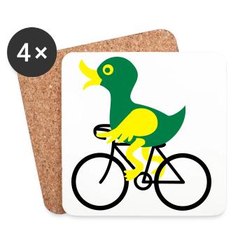 canard - Dessous de verre (lot de 4) - blanc - Devant