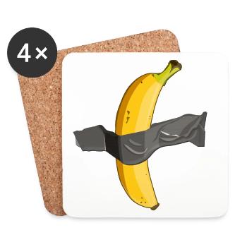 Taped Banana Art - Coasters (set of 4) - white - Front