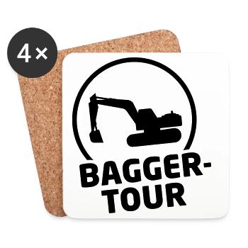baggertour party jga - Untersetzer (4er-Set) - Weiß - Vorne