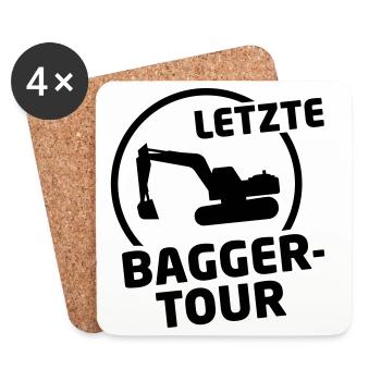 baggertour jga hochzeit - Untersetzer (4er-Set) - Weiß - Vorne