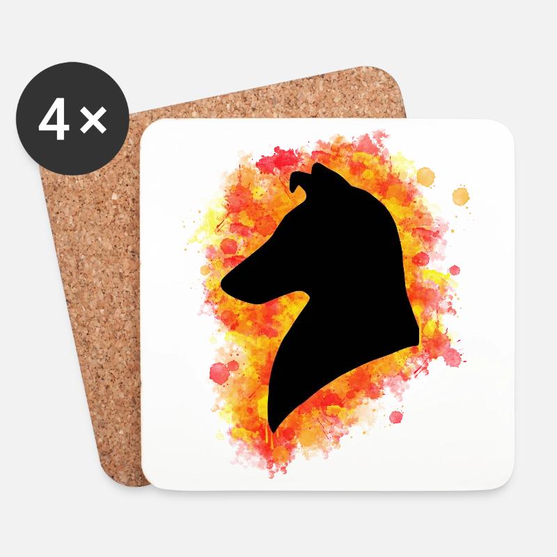 Collie Kurzhaar rot gelb - Untersetzer (4er-Set) - Weiß