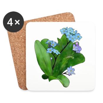 Vergissmeinicht - Dessous de verre (lot de 4) - blanc - Devant