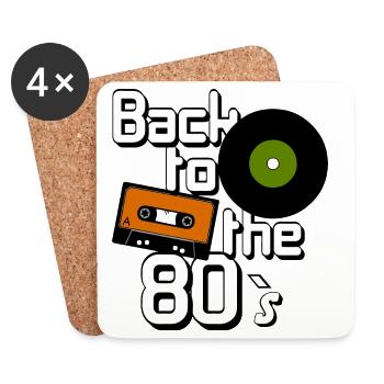80er Party,Fun Shirt,80er Musik Back ...(25) - Untersetzer (4er-Set) - Weiß - Vorne