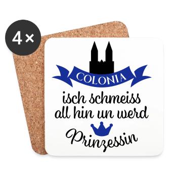 Kölner Karneval - Untersetzer (4er-Set) - Weiß - Vorne