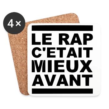 le rap c etait mieux avant - Dessous de verre (lot de 4) - blanc - Devant