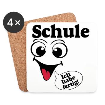 Abschluß , Schule ich habe fertig (25) - Untersetzer (4er-Set) - Weiß - Vorne