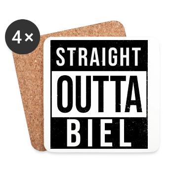 Straight outta Biel - Untersetzer (4er-Set) - Weiß - Vorne
