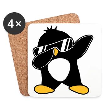 Pingouin dabbing - Dessous de verre (lot de 4) - blanc - Devant