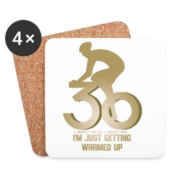 Cyclist 30th birthday - Coasters (set of 4) - white - Front