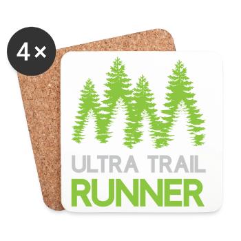 Ultra Trail Runner - Untersetzer (4er-Set) - Weiß - Vorne