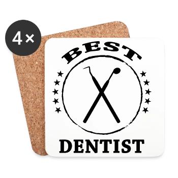Dentiste - Dessous de verre (lot de 4) - blanc - Devant