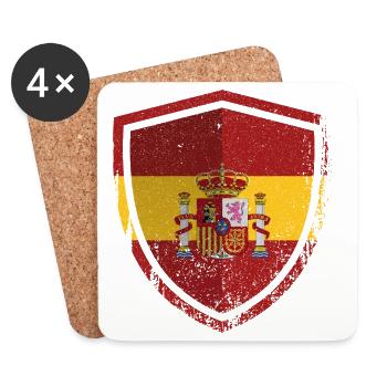 Spanischer Schildwappen - Untersetzer (4er-Set) - Weiß - Vorne
