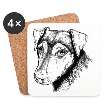 Terrier portrait - Coasters (set of 4) - white - Front