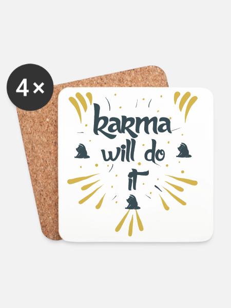 karma will do it kontiki - Untersetzer (4er-Set) - Weiß