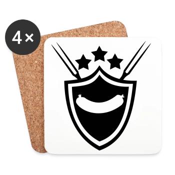 Grilled sausage - Coasters (set of 4) - white - Front