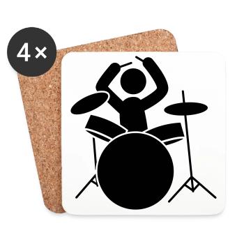batteur icône batteur - Dessous de verre (lot de 4) - blanc - Devant