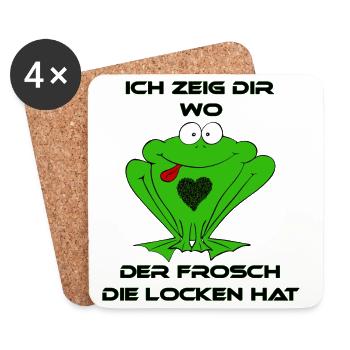 Ich zeig Dir wo der Frosch die Locken hat - Untersetzer (4er-Set) - Weiß - Vorne