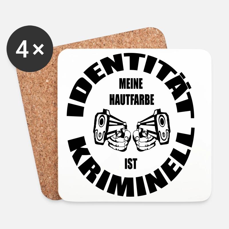 Identität ist keine Hautfarbe Satire Design - Untersetzer (4er-Set) - Weiß