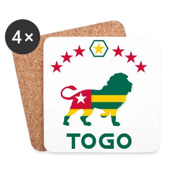 Togo Löwen Flaggen Design / Lome Geschenk Afrika - Untersetzer (4er-Set) - Weiß - Vorne