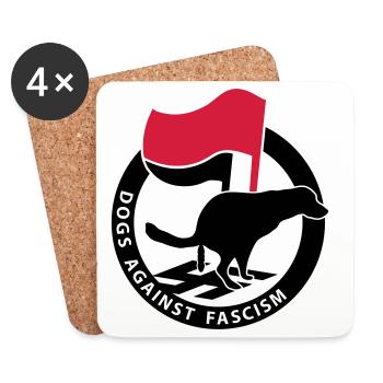 « Dogs Against Fascism » pour les propriétaires de chiens Antifa - Dessous de verre (lot de 4) - blanc - Devant