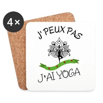 je peux pas, j'ai yoga - Dessous de verre (lot de 4) - blanc - Devant