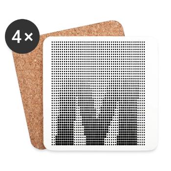 Letter M, Name, der Buchstabe M - Untersetzer (4er-Set) - Weiß - Vorne