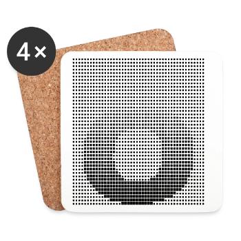 Lettre O, nom, lettre O - Dessous de verre (lot de 4) - blanc - Devant