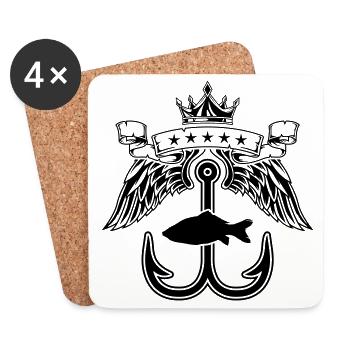 angelhaken symbole logo - Dessous de verre (lot de 4) - blanc - Devant