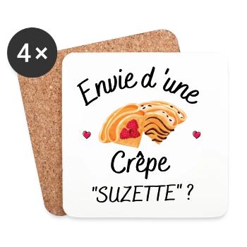 crepe, craving a pancake suzette. - Coasters (set of 4) - white - Front