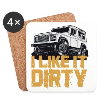 defender I like Dirty - Dessous de verre (lot de 4) - blanc - Devant