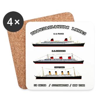 TRANSATLANTIC LINES Louis RUNEMBERG © Adagp - Untersetzer (4er-Set) - Weiß - Vorne