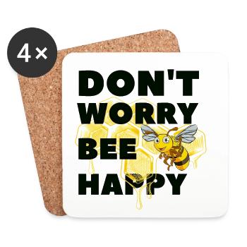 Ne t'inquiète pas Bee Heureux - Dessous de verre (lot de 4) - blanc - Devant