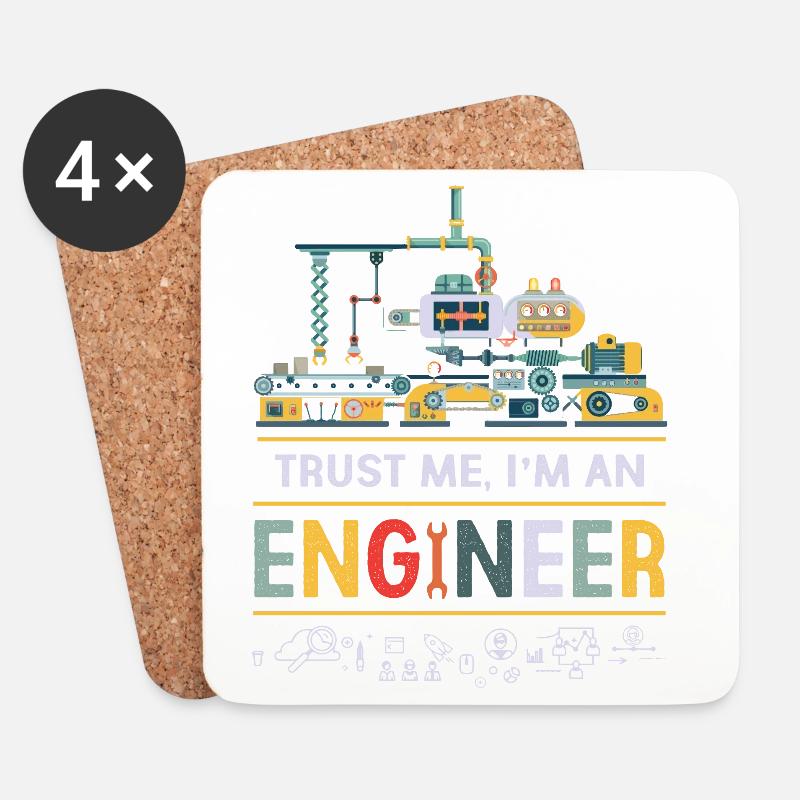 Ingenieur - Untersetzer (4er-Set) - Weiß