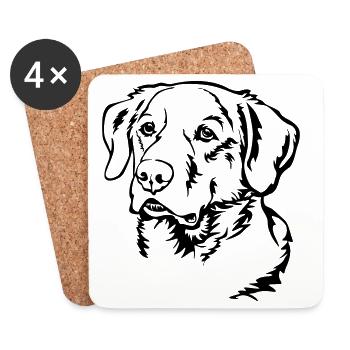 Labrador Head - Coasters (set of 4) - white - Front