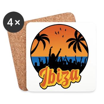 Ibiza - Dessous de verre (lot de 4) - blanc - Devant