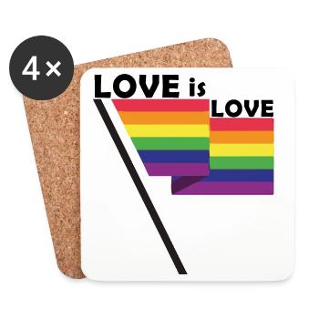 love is love flag - Untersetzer (4er-Set) - Weiß - Vorne