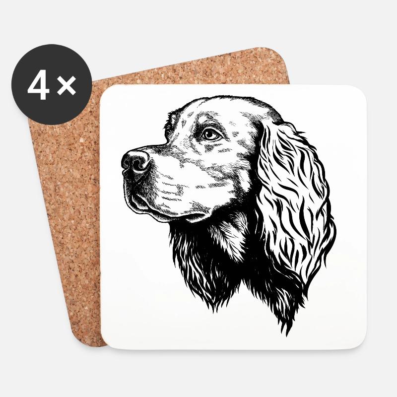 Gordon Setter Portrait - Untersetzer (4er-Set) - Weiß