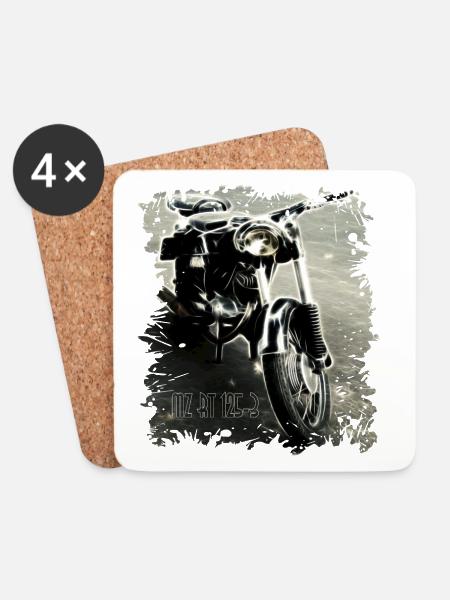 MZ RT 125 Zschopau - Untersetzer (4er-Set) - Weiß