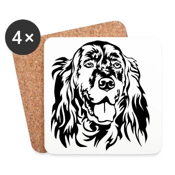English Setter Head - Coasters (set of 4) - white - Front