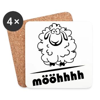Schaf Schafe comic cartoon Tiere Logo icon Symbol - Untersetzer (4er-Set) - Weiß - Vorne