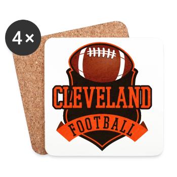 Cleveland Football Abzeichen Vintage - Untersetzer (4er-Set) - Weiß - Vorne