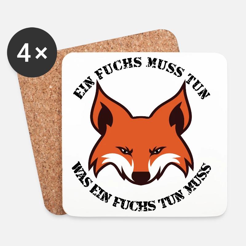 Ein Fuchs muss tun, was ein Fuchs tun muss - Untersetzer (4er-Set) - Weiß
